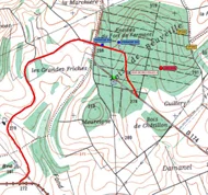 De militaire weg bij het ouvrage Fermont